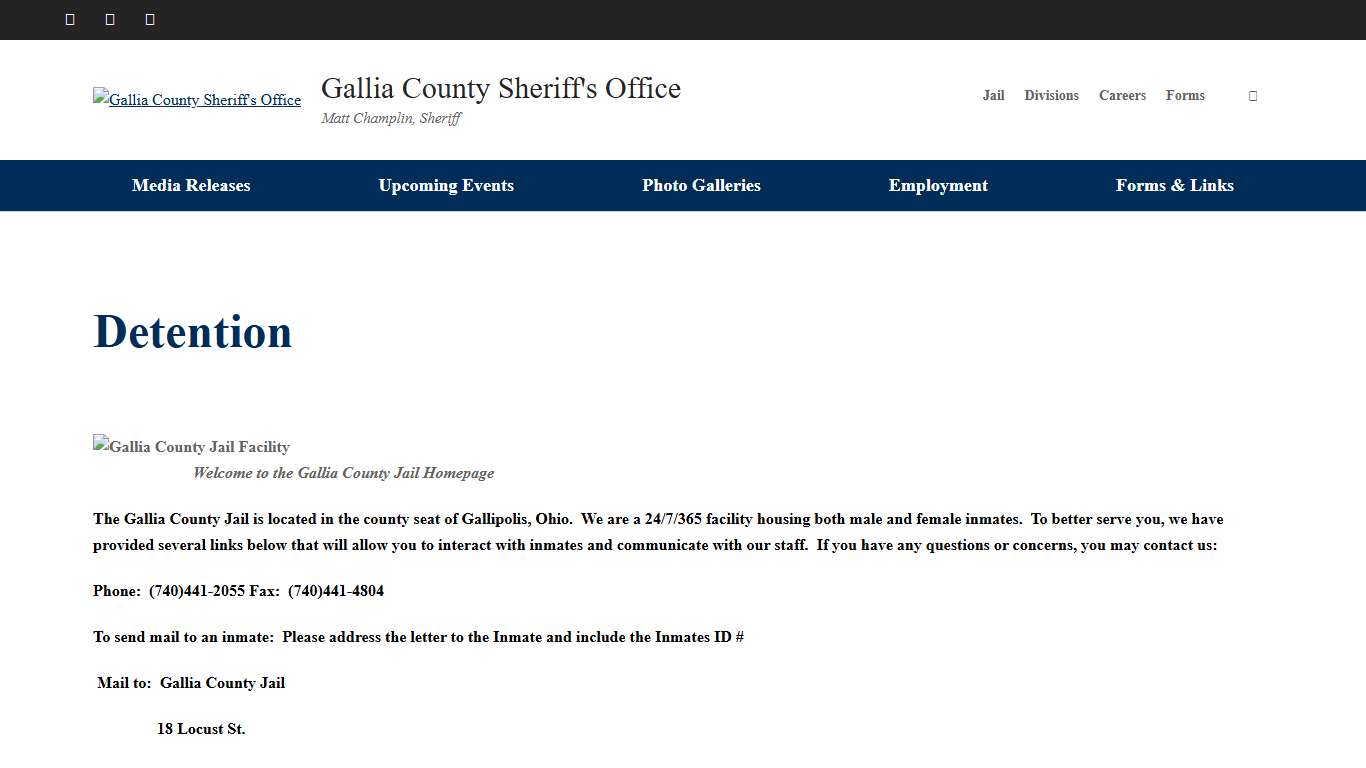 Detention - Gallia County Sheriff's Office
